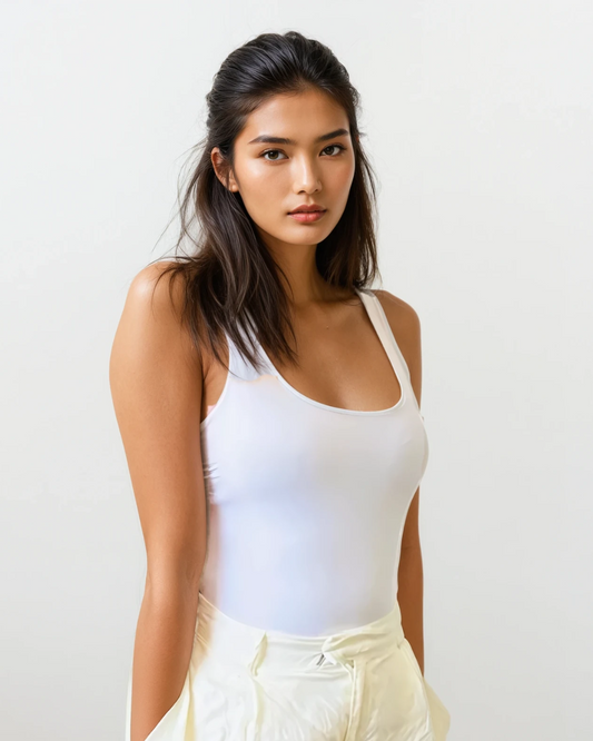 White Tank Bodysuit - SAVE 40% CODE: BODX40